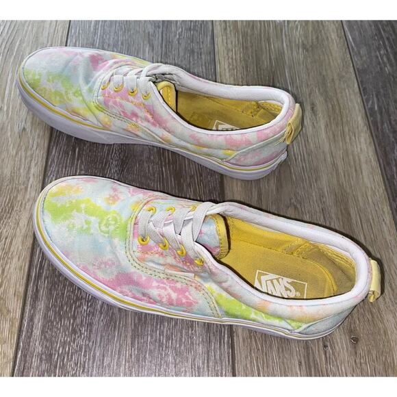 Vans Juniors Youth US Size 4 Elastic Tie Dye Canvas Cyber Yellow Sneaker Shoes - Picture 7 of 11